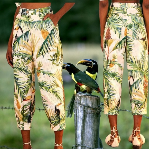 FARM Rio Toucan Paradise Eyelet Pants - Picture 1 of 16
